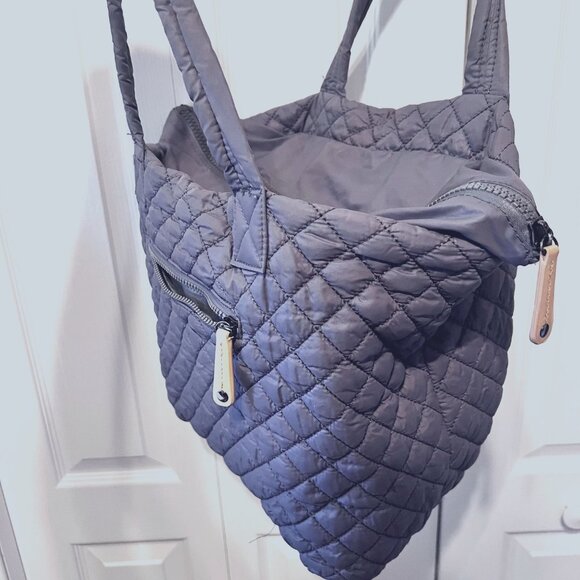 Urbanfit by Urban Expressions Tote Lightweight Bag-Gray Quilted-Large-Versatile - Picture 6 of 13
